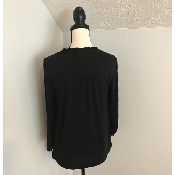 Anthropologie Meadow Rue Eleri Pleated Roll-Tab Sleeve Blouse - Size Small - Picture 4 of 12